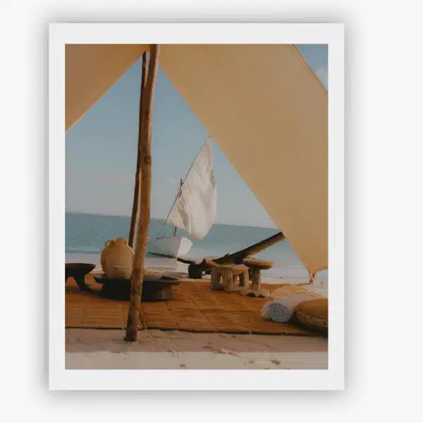 I walk the shore — print overhead