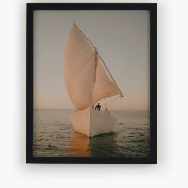 The dhow — black frame overhead