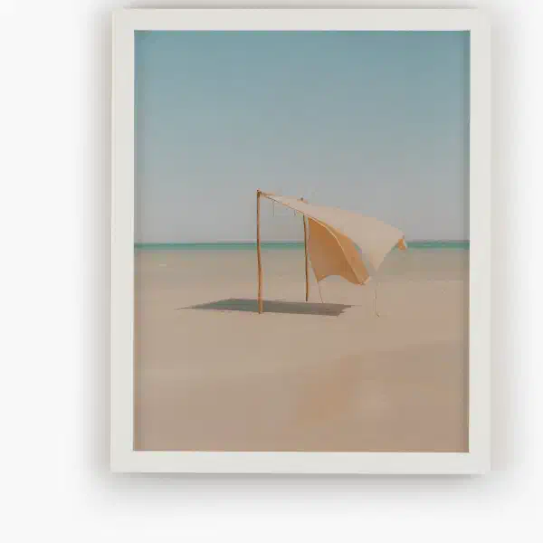 The ocean calls — white frame overhead
